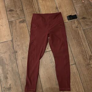 High-Waisted Burgundy Leggings